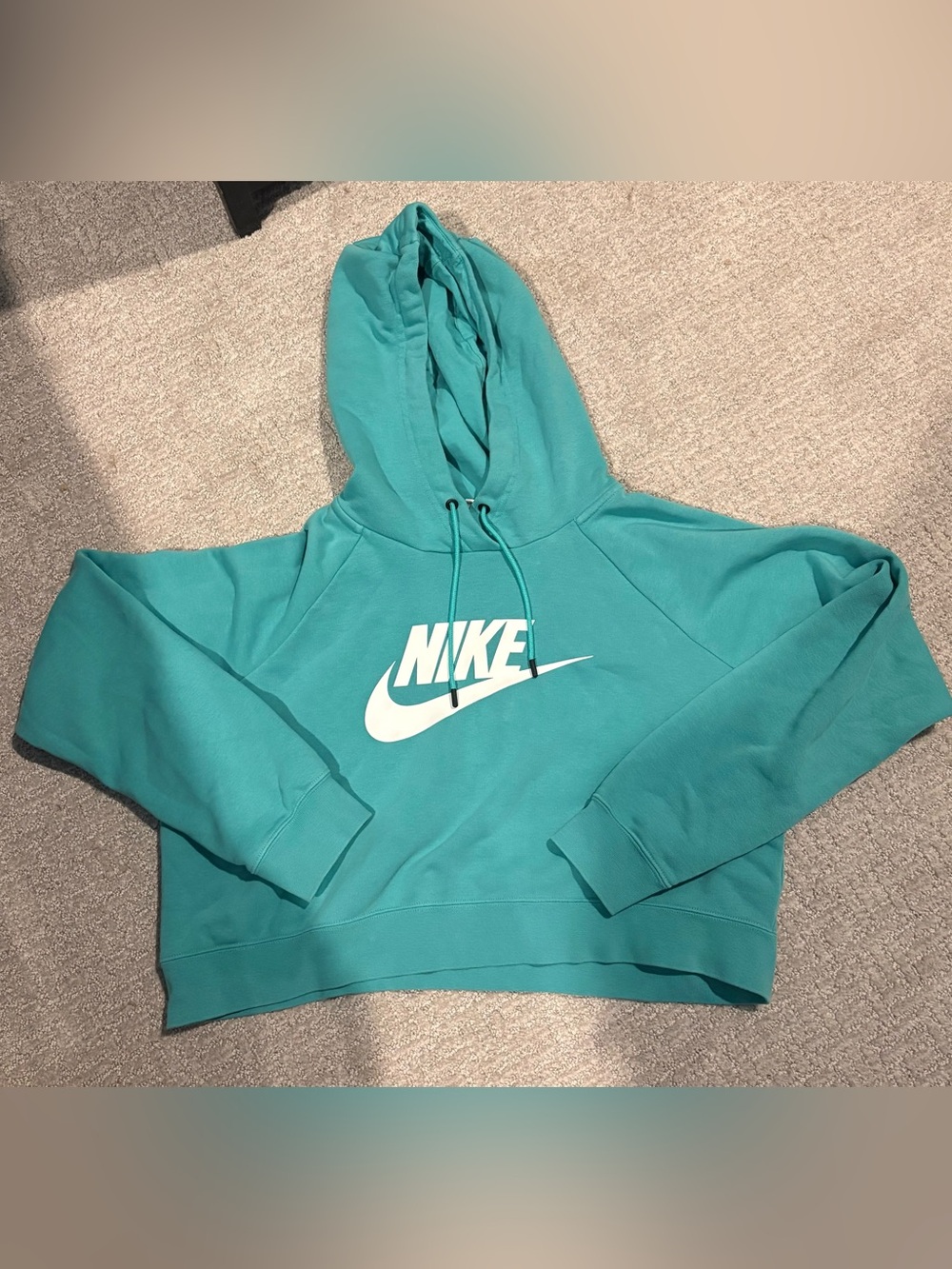 Nike Women's Sportswear Essential GX Cropped Hoodie- Teal Women’s large